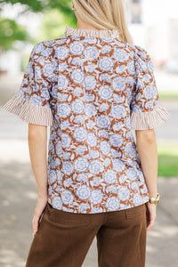 Gather Around Brown Floral Bouse