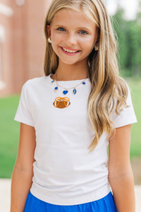 Girls: Simply Unmatched Orange Bow Football Baby Tee