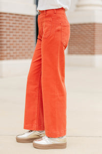 Big Dreams Rust Orange Wide Leg Jeans
