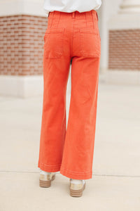 Big Dreams Rust Orange Wide Leg Jeans