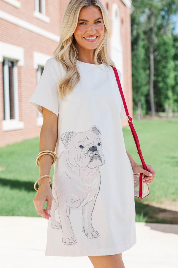 The Front Runner White Bulldog Dress