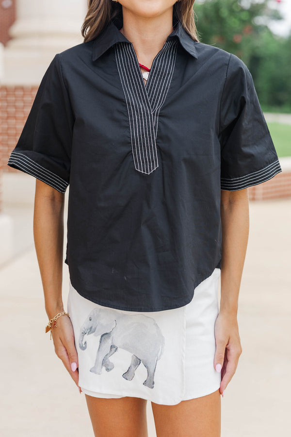 Daily Essential Black Blouse