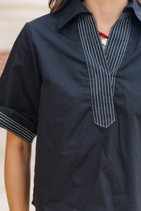 Daily Essential Black Blouse