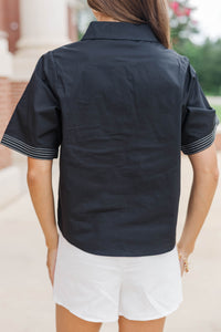Daily Essential Black Blouse