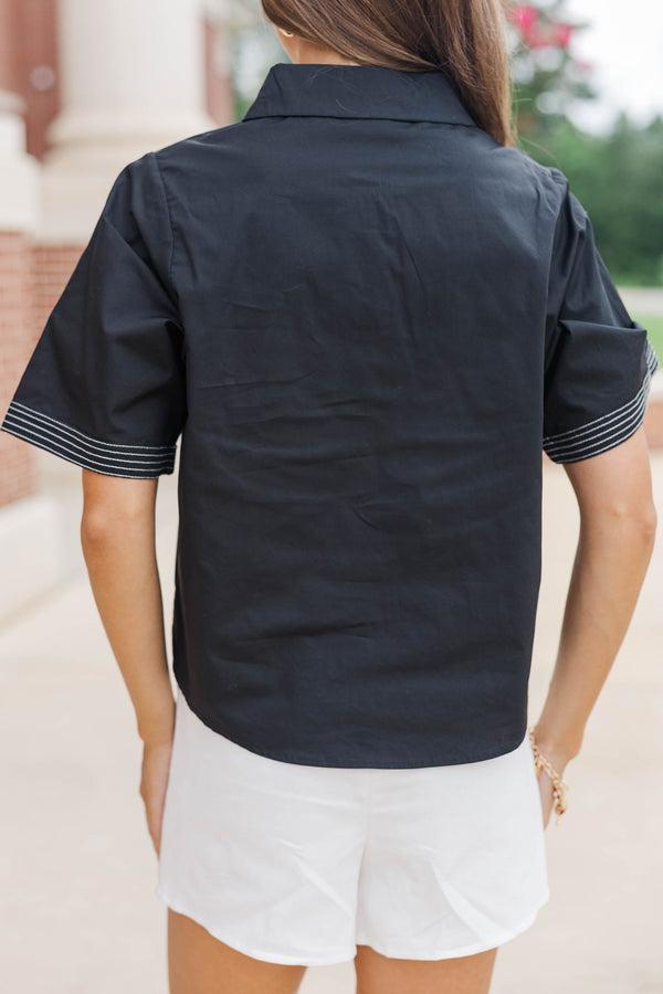 Daily Essential Black Blouse