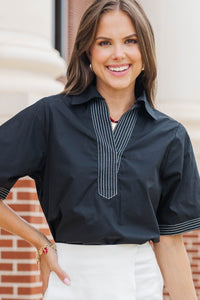 Daily Essential Black Blouse