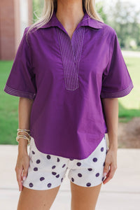 Daily Essential Purple Blouse