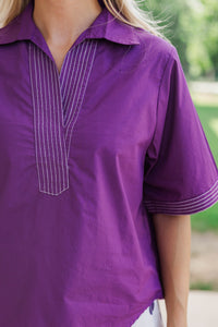 Daily Essential Purple Blouse