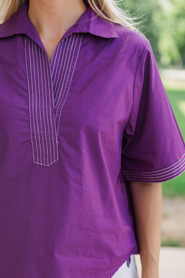Daily Essential Purple Blouse