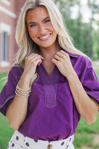 Daily Essential Purple Blouse