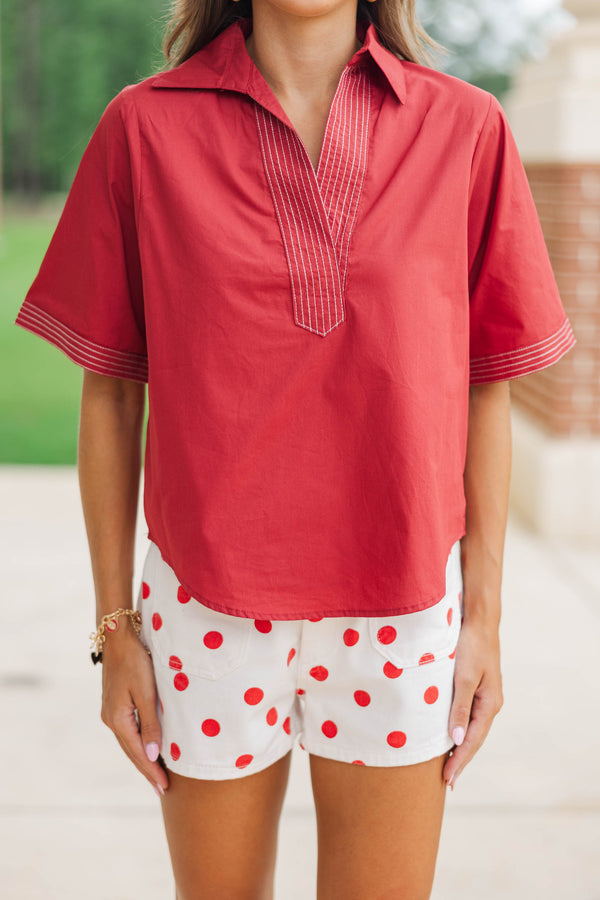 Daily Essential Burgundy Blouse