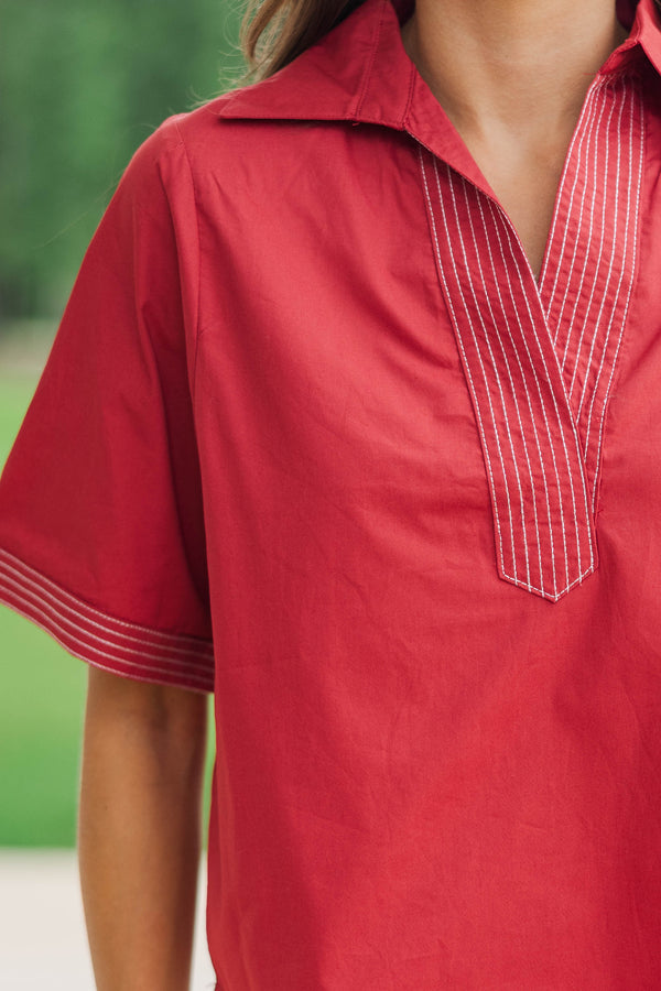 Daily Essential Burgundy Blouse