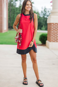 At The Edge Red Shift Dress