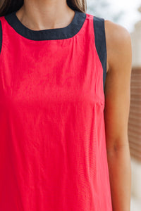 At The Edge Red Shift Dress