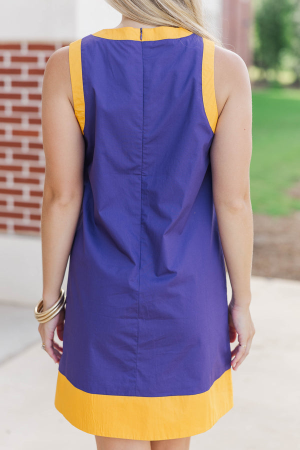At The Edge Purple Shift Dress