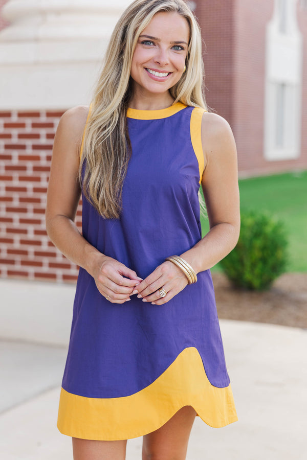 At The Edge Purple Shift Dress