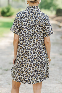 Keep Watching Cream Leopard Print Dress