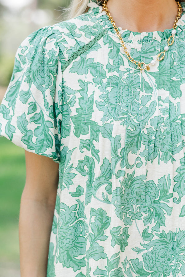 Morning Mist Green Chintz Blouse