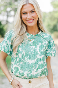 Morning Mist Green Chintz Blouse