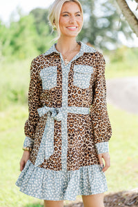 Scene Stealer Brown Leopard Print Dress