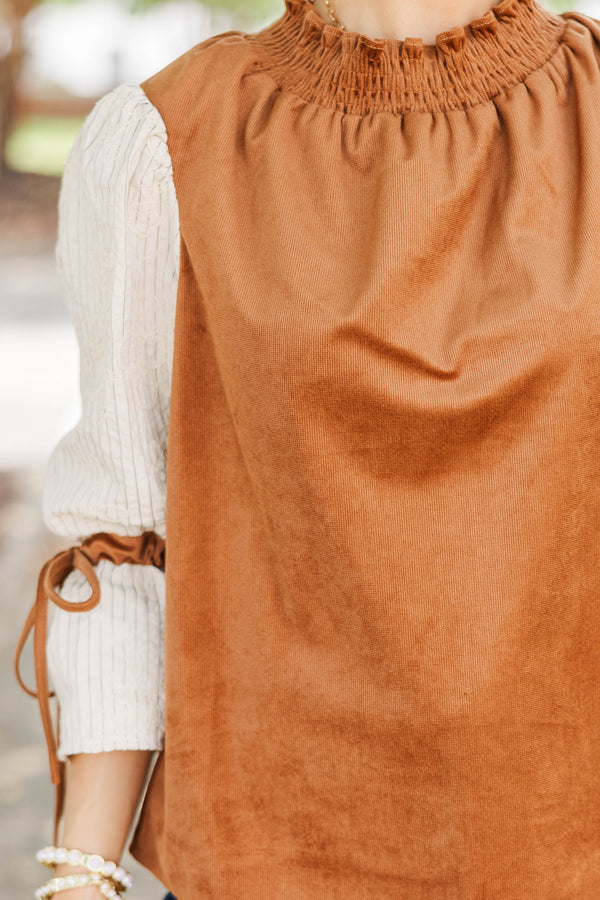 Long Story Short Cream Corduroy Blouse