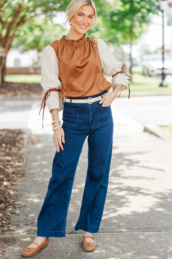 Long Story Short Cream Corduroy Blouse