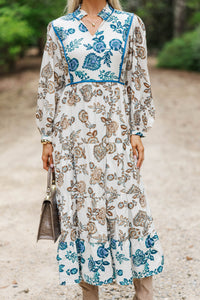 Gathered Memories Brown Floral Midi Dress