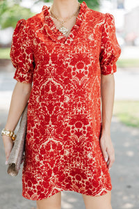 Always A Good Idea Rust Brocade Dress