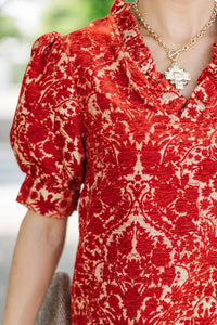 Always A Good Idea Rust Brocade Dress