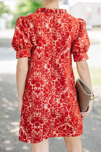 Always A Good Idea Rust Brocade Dress
