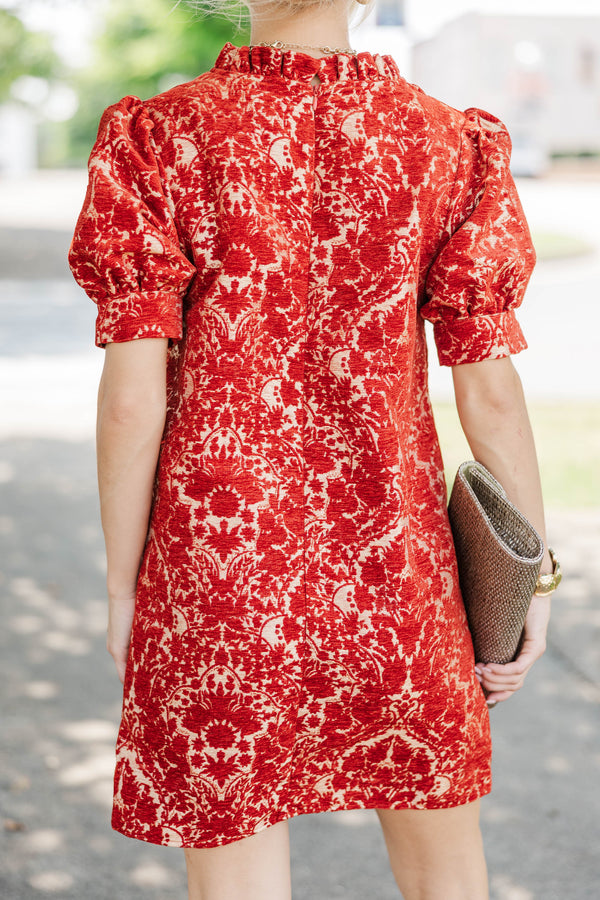 Always A Good Idea Rust Brocade Dress