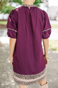Beautiful Everyday Plum Leopard Dress