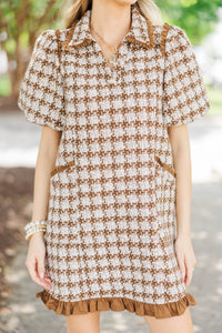 Well Appointed Brown Tweed Dress