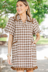 Well Appointed Brown Tweed Dress