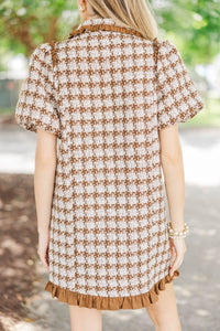 Well Appointed Brown Tweed Dress