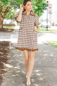 Well Appointed Brown Tweed Dress