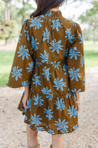 Side Note Brown Floral Babydoll Dress