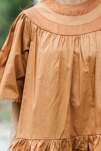 Style Worthy Brown Tiered Dress