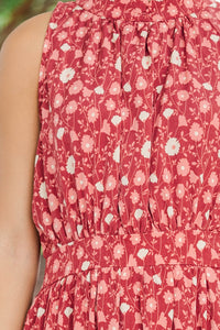 Fresh Focus Burgundy Floral Maxi Dress