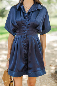 Hidden Gem Navy Button Down Dress