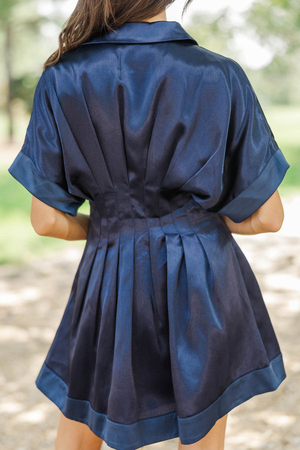 Hidden Gem Navy Button Down Dress