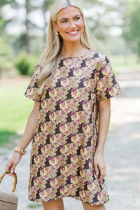 The Front Runner Yellow Brocade Shift Dress