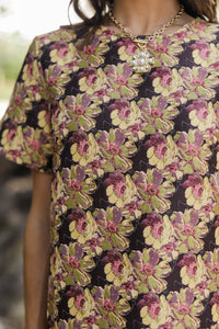 The Front Runner Yellow Brocade Shift Dress