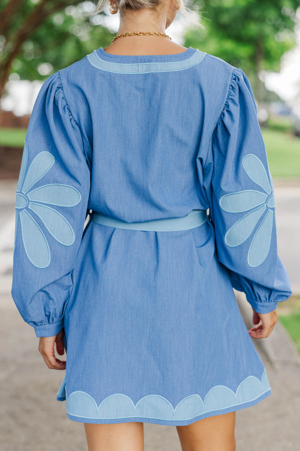 Most Collected Blue Embroidered Dress