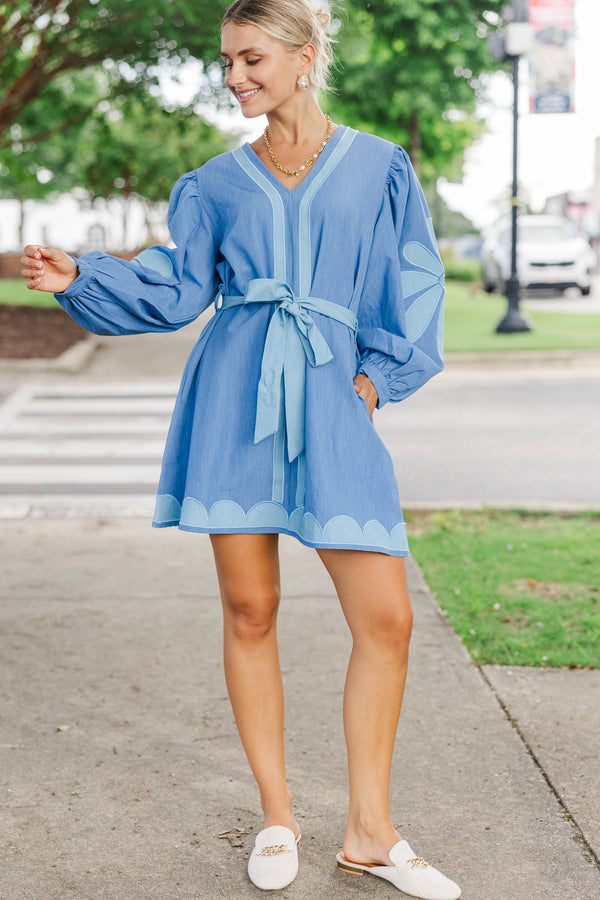 Most Collected Blue Embroidered Dress