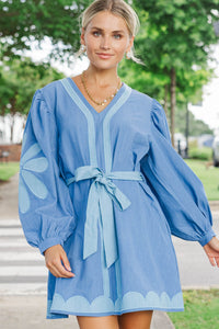 Most Collected Blue Embroidered Dress