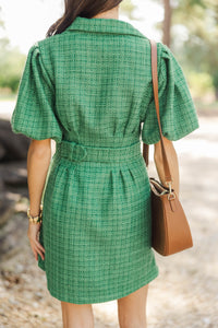 Most Loved Green Tweed Dress