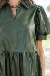 New Standard Olive Faux Leather Dress
