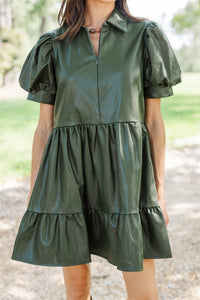New Standard Olive Faux Leather Dress