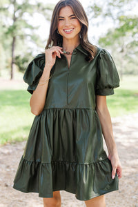 New Standard Olive Faux Leather Dress
